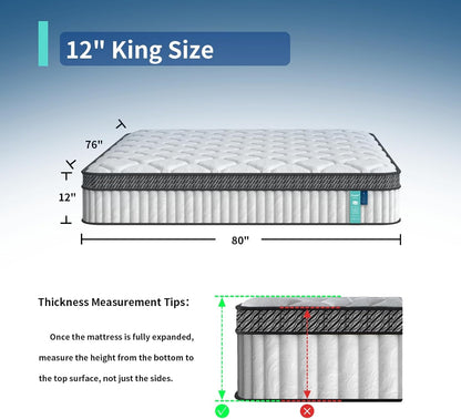 12 Inch Hybrid Mattress with Memory Foam Support-1