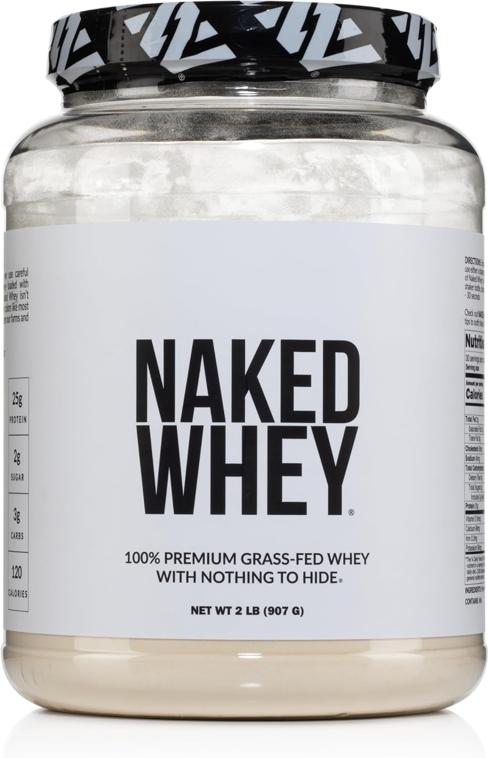 Naked Whey 2LB 100% Grass Fed Whey Protein Powder - Only 1 Ingredient, Unflavore
