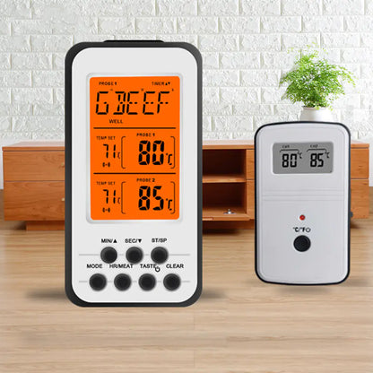 New RF Wireless Dual-Needle BBQ Thermometer