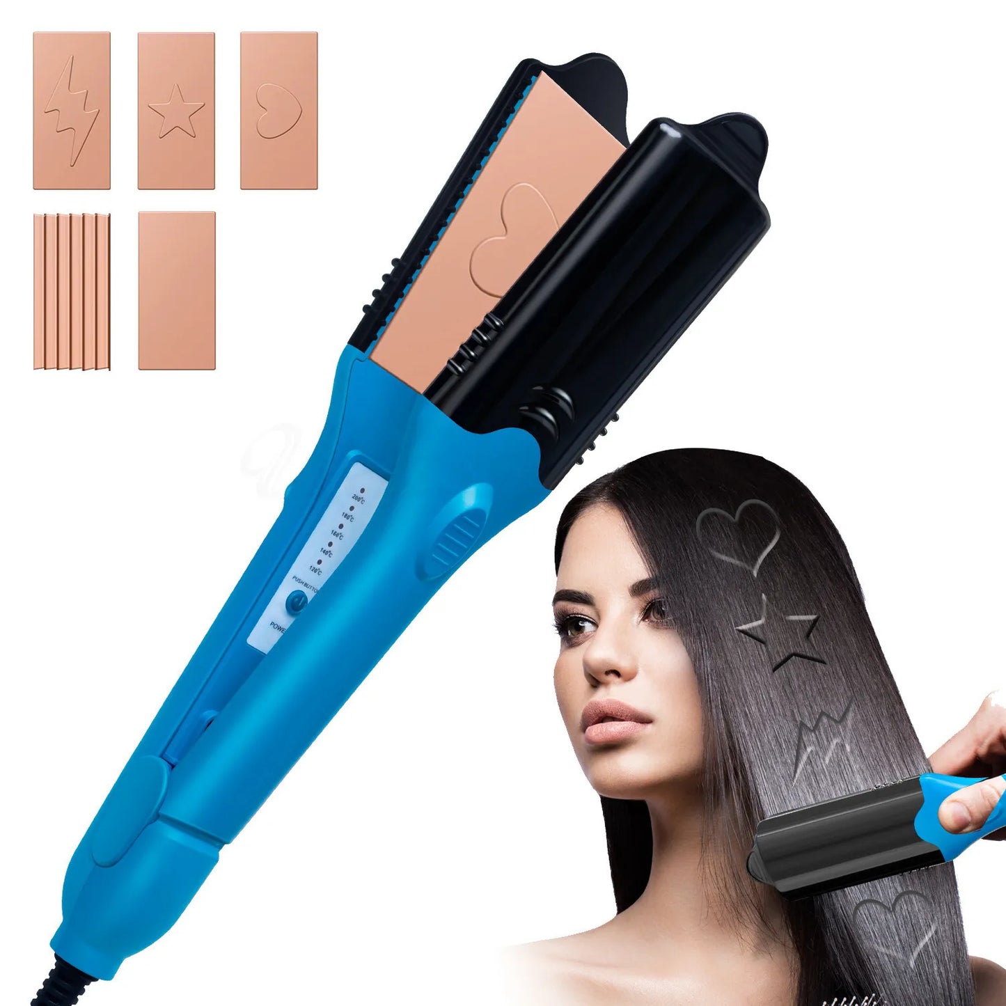 Multifunctional 3D Star Hair Stamper And Straightener
