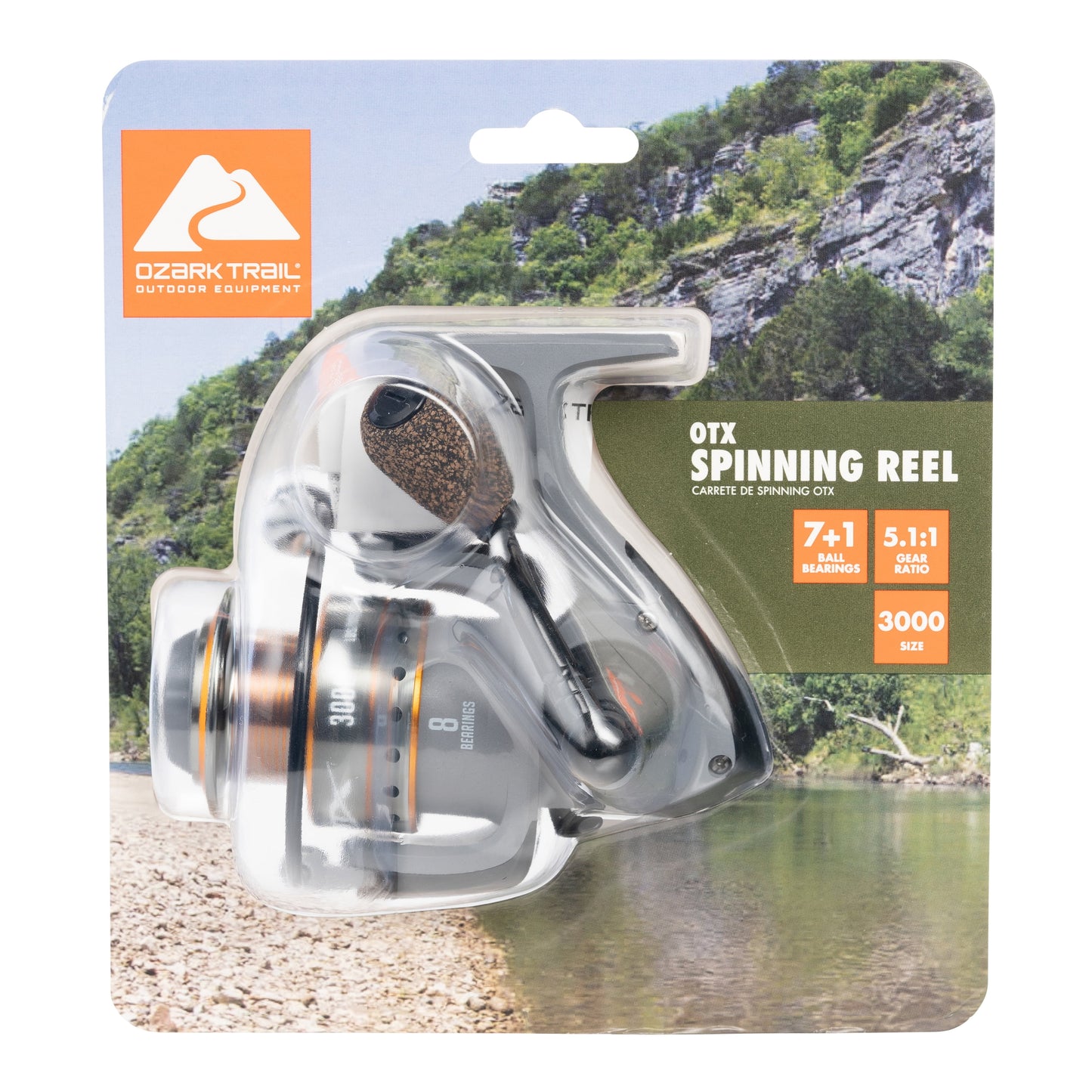 OTX 3000 Spinning Fishing Reel, 5.1:1 Gear Ratio
