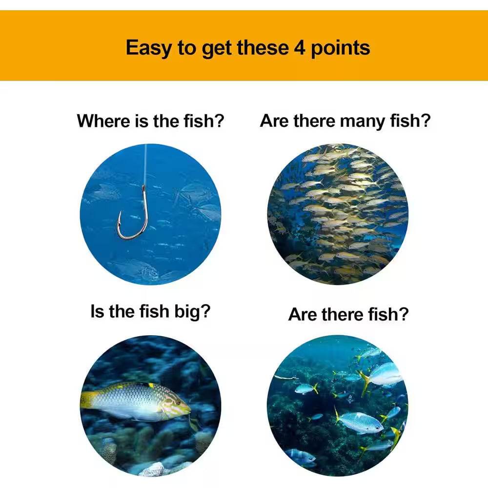 Handheld Fish Finder Portable Fishing Gear with Sonar Transducer and LCD Display