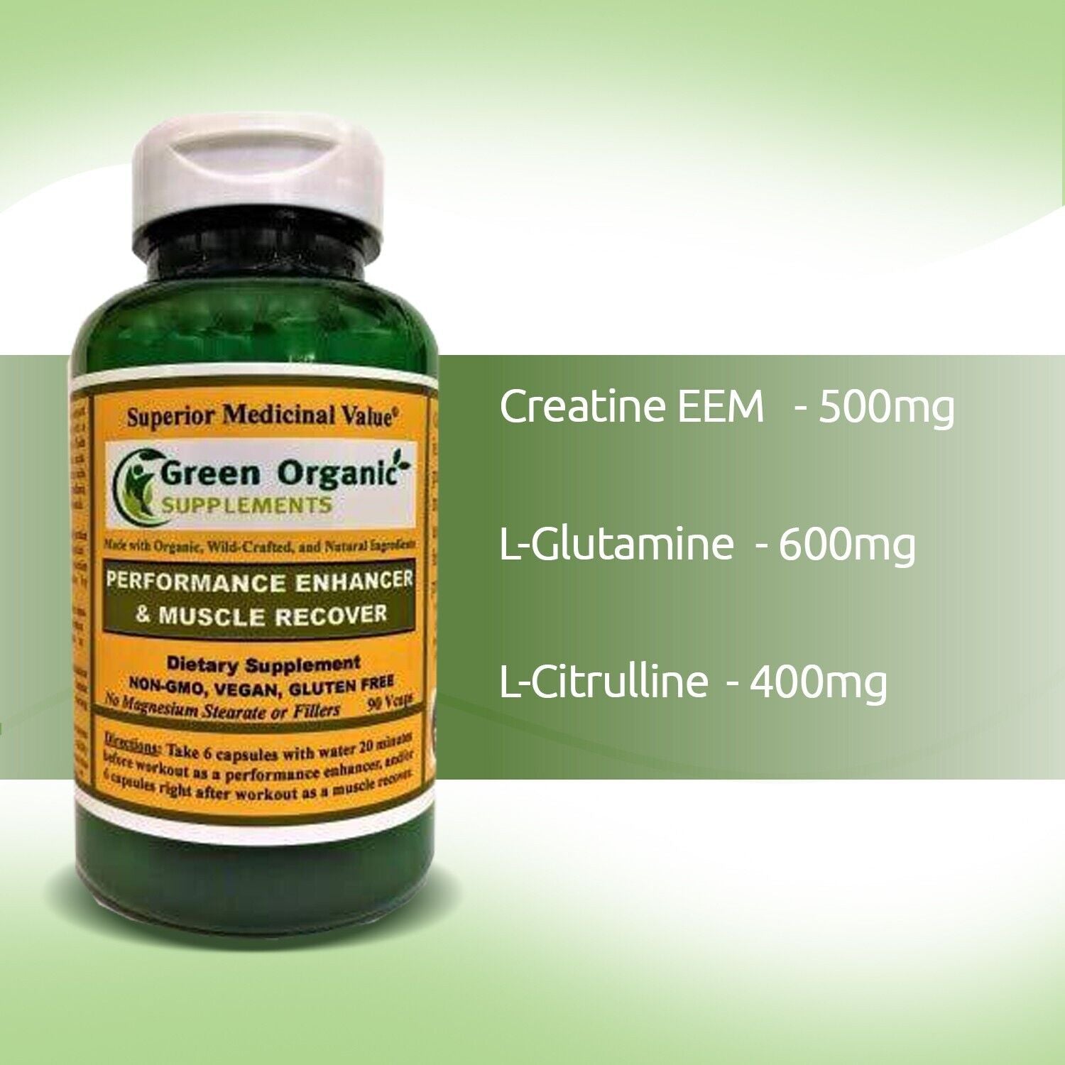 Green Organic Supplements' Muscle Recover & Performance Enhancer