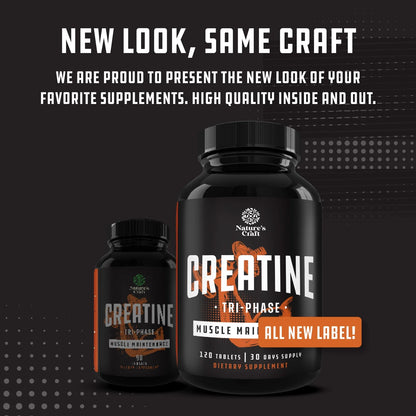 High Strength Tri Phase Creatine Pills - Muscle Mass Gainer and Muscle Recovery Creatine HCL Pyruvate and Creatine Monohydrate Pills - Optimal Muscle Builder Creatine Pre Workout for Women and Men