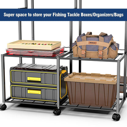 Miratino Fishing Rod Holders for Garage, 24 Rods Large-Capacity Fishing Pole ...