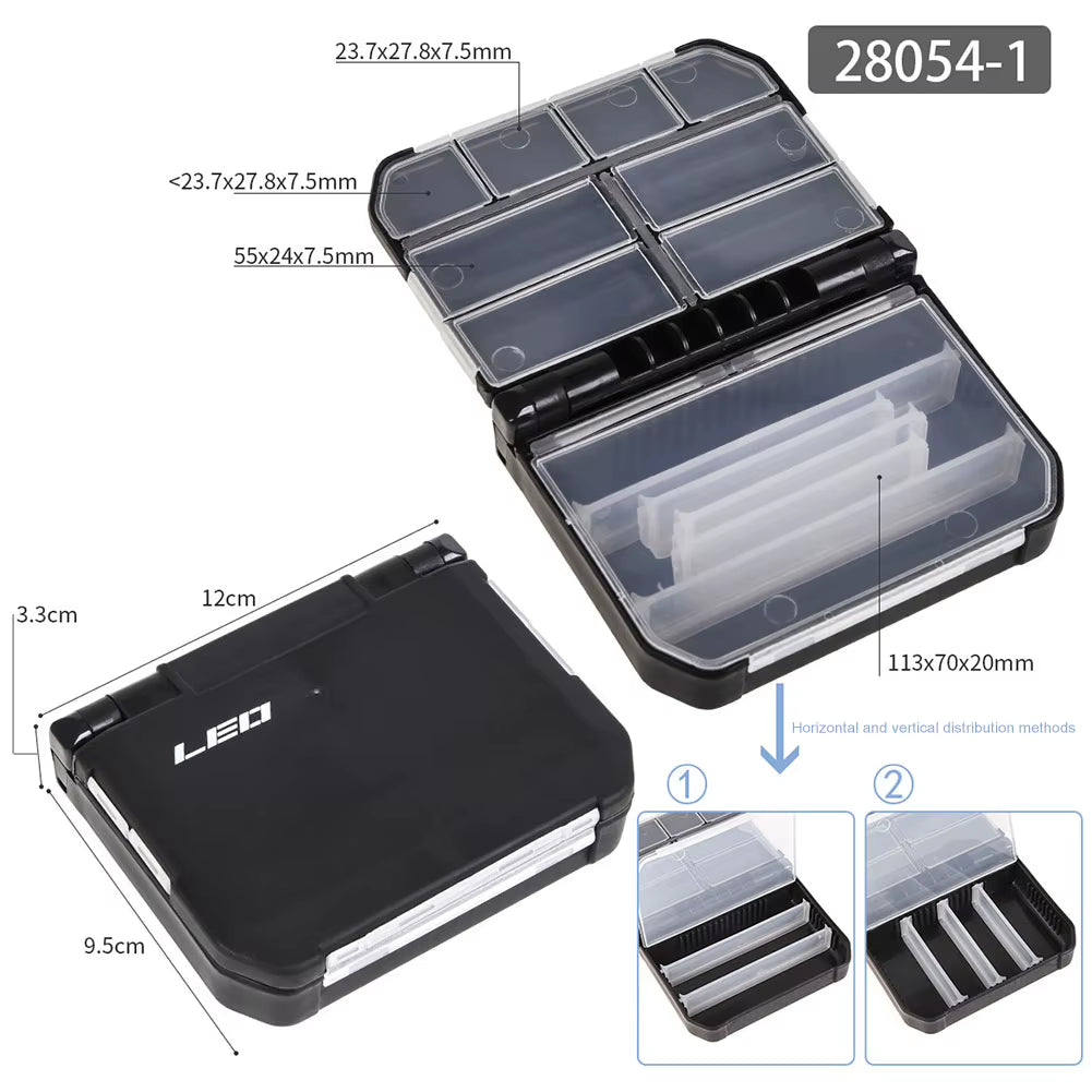 LEO Multi-Compartment Fishing Tackle Box Semi-Automatic Opening Fishing Hook Bite Lead Tool Pin Box Fishing Gear Pesca Fishing