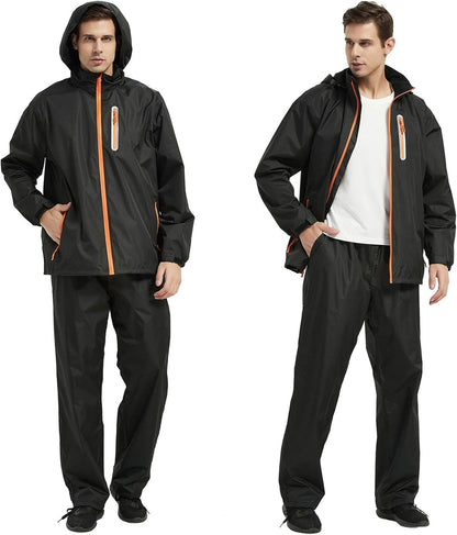 Rain Suits for Man Women Waterproof Lightweight Rain Gear Rain Coats Breathable Jacket Pants for Golf, Fishing,Hiking