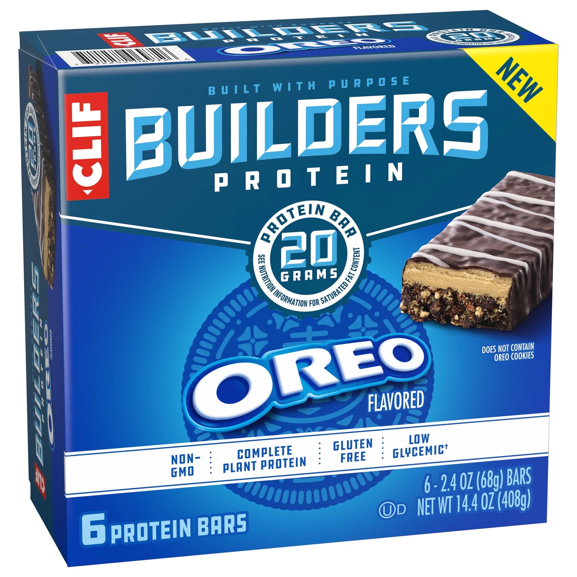 CLIF  Protein Bars Oreo-Flavored, Plant Protein, Gluten Free Bar, 6Ct