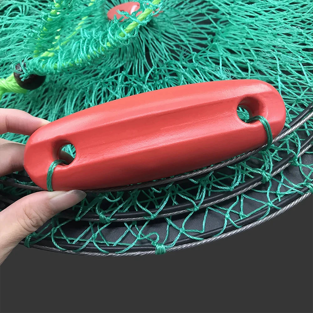 Three Drift Sea Protection Fishing Net Pocket Net Bag Quick Drying Folding Fish Cage Thickened Fish Basket Fishing Accessories