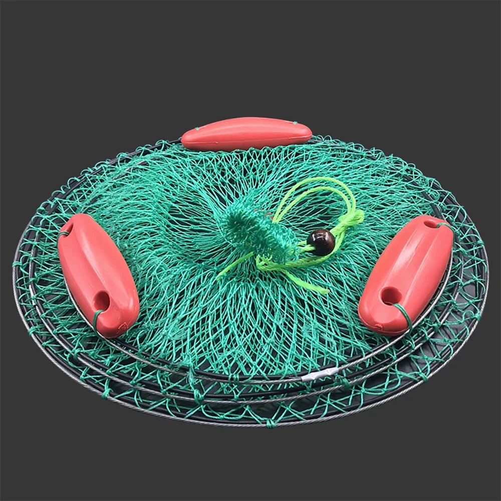 Three Drift Sea Protection Fishing Net Pocket Net Bag Quick Drying Folding Fish Cage Thickened Fish Basket Fishing Accessories