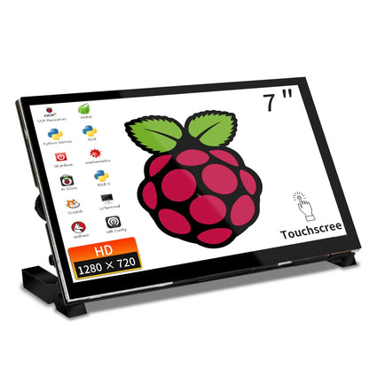 WIMAXIT Raspberry Pi Touchscreen Monitor- 7 IPS 1024X600 Dual-Speaker USB HDMI Portable Capacitive Display for Raspberry Pi 5 3b+/4b Windows (Driver-Free)
