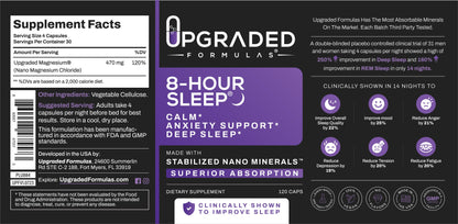 8-Hour Sleep Vegan Mineral Supplements 120 Count Natural Relaxation