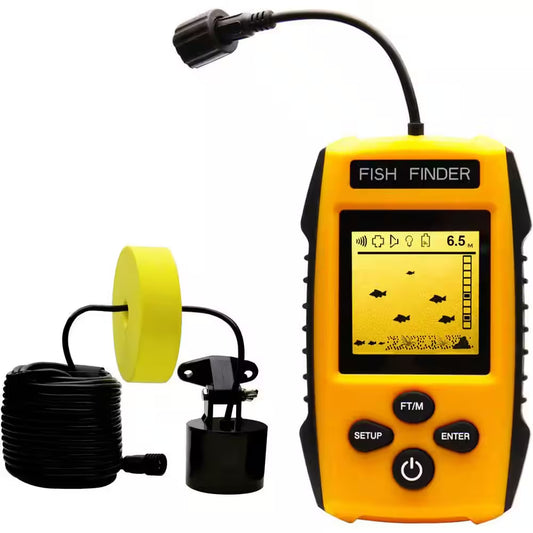 Handheld Fish Finder Portable Fishing Gear with Sonar Transducer and LCD Display