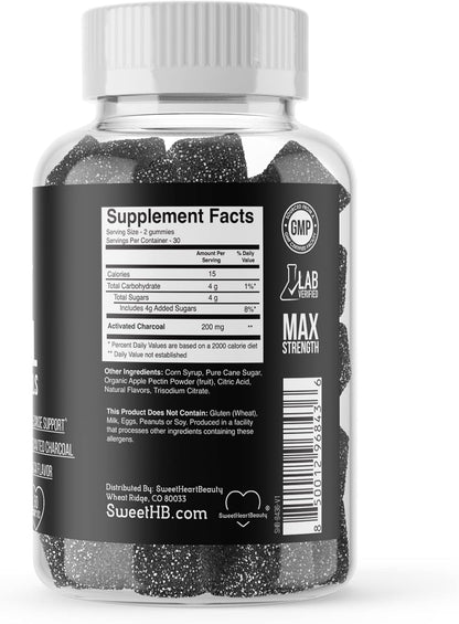 Activated Charcoal Gummies - Natural Coconut Shell Charcoal Gummy Supplements Fo