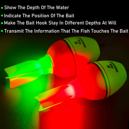 Luminous Fish Floats Rocket Shape 2Pcs with 6 Size -High Density Foam Material for 30-100G Buoyancy Fishing Gear ﻿