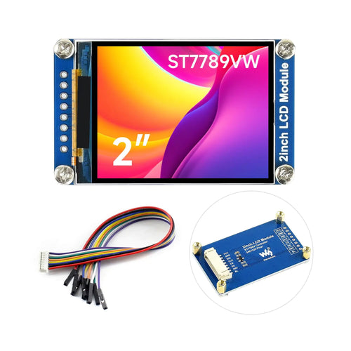 waveshare 2inch LCD Display Module Compatible with Raspberry Pi/Pi zero/Arduino/Esp32 with ST7789 Driver 262K Color IPS Screen 240×320 Resolution SPI Interface