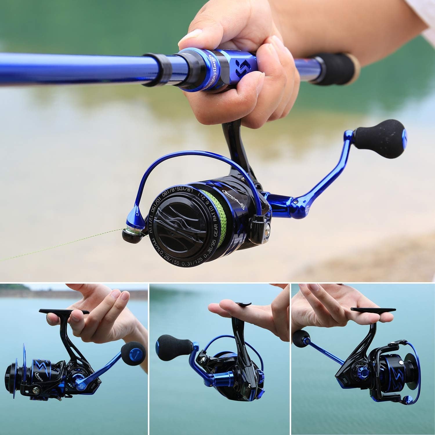Spinning Reels Ultra-Weight, 6.2: 1 High Speed ​​Gear Ratio, Metal Frame and Rotor, 12 + 1 Shielded BB, Smooth Powerful Freshwater and Saltwater Spinning Fishing Reel