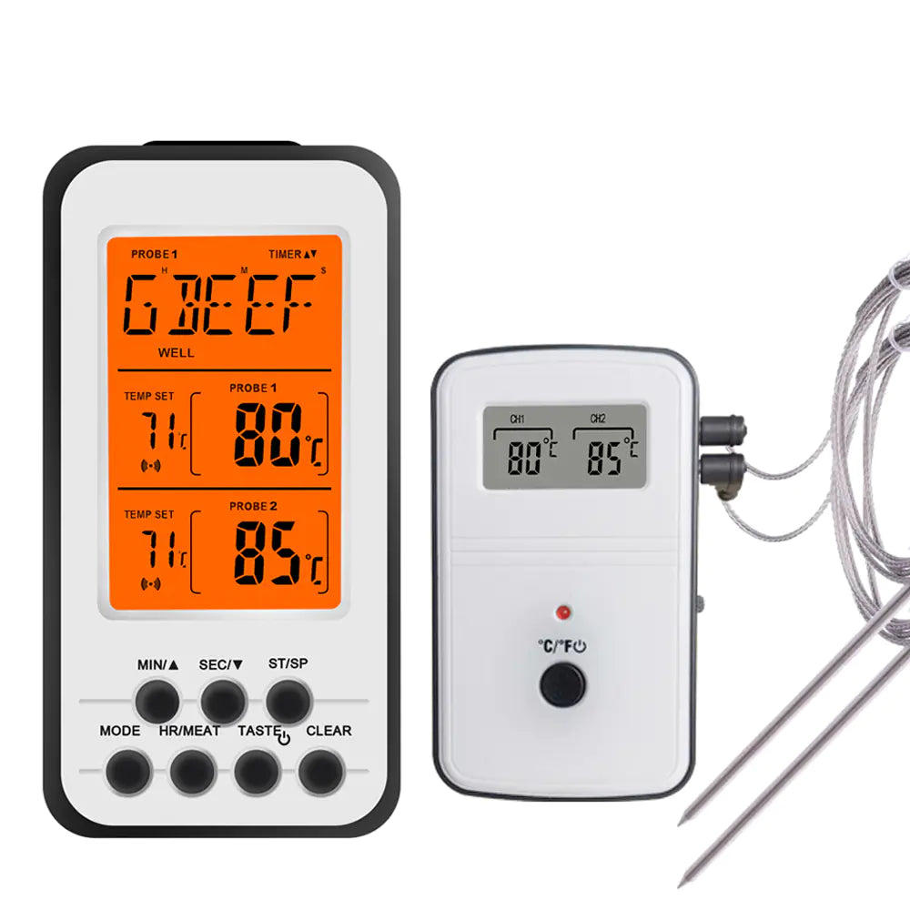 New RF Wireless Dual-Needle BBQ Thermometer