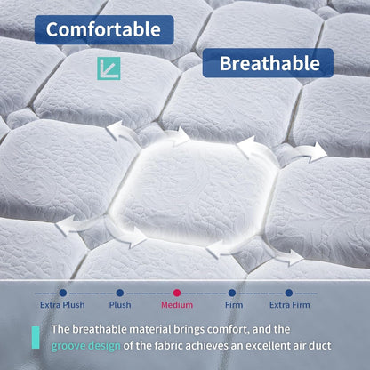 12 Inch Hybrid Mattress with Memory Foam Support-2