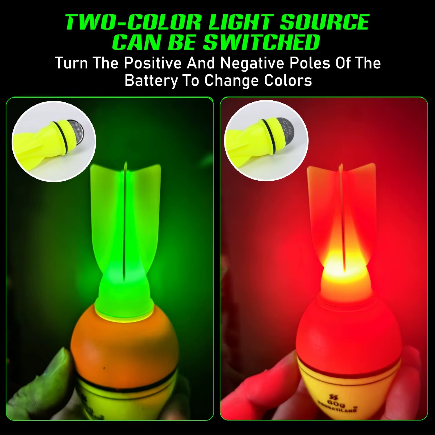 Luminous Fish Floats Rocket Shape 2Pcs with 6 Size -High Density Foam Material for 30-100G Buoyancy Fishing Gear ﻿