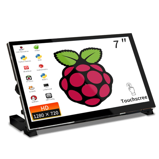 WIMAXIT Raspberry Pi Touchscreen Monitor- 7 IPS 1024X600 Dual-Speaker USB HDMI Portable Capacitive Display for Raspberry Pi 5 3b+/4b Windows (Driver-Free)