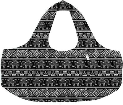 Large Yoga Mat Bag | the ORIGINAL totepro | Large Yoga Mat Tote Sling Carrier with Side Pocket | Fits Most Size Mats (Thai Elephant)