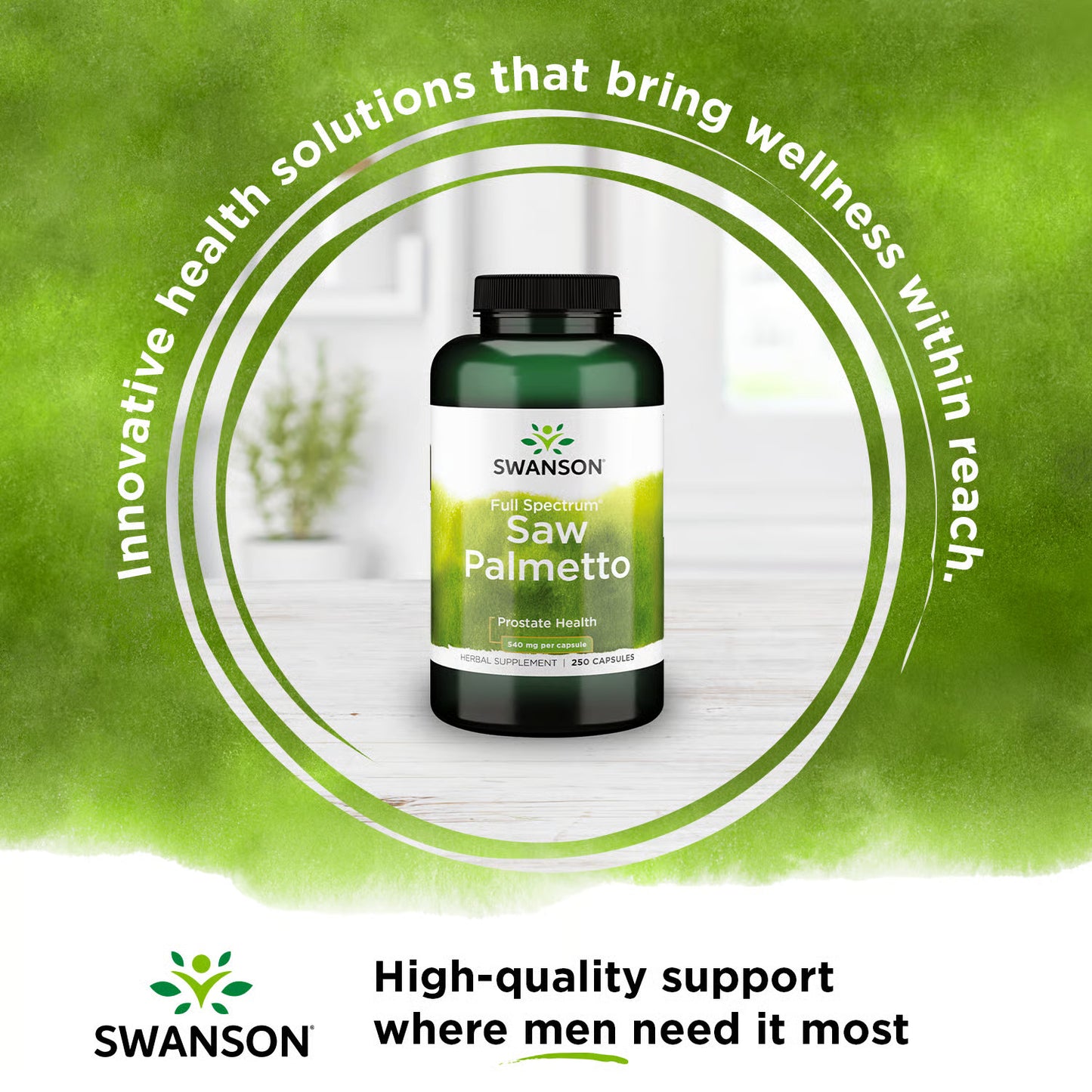 Swanson Full Spectrum Saw Palmetto, Supports Prostate Health, 540 Mg, 250 Caps