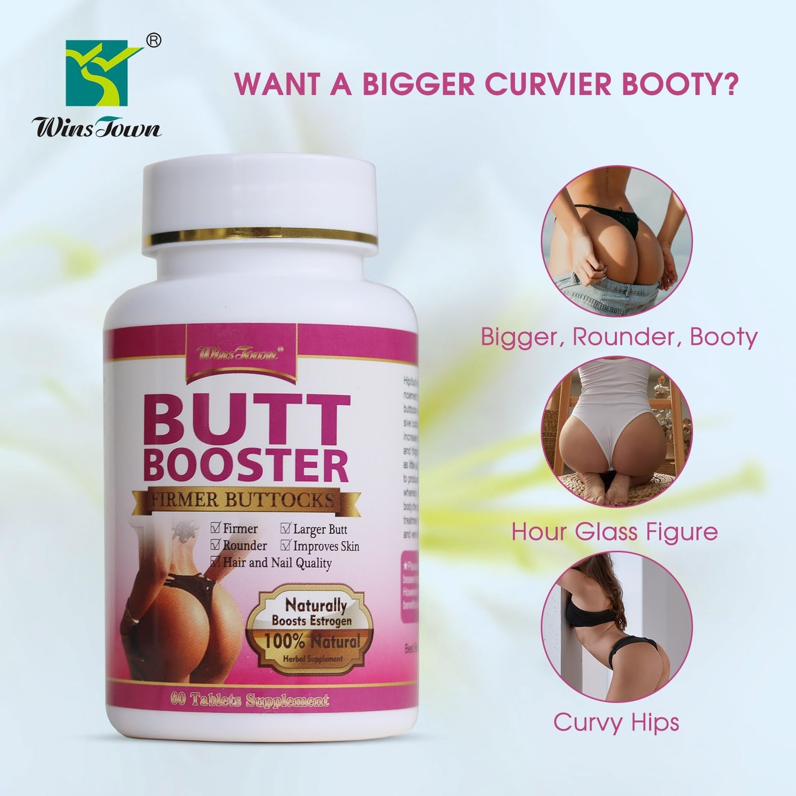 Butt Booster Pills, Mention Buttocks Herbal Supplements, Plump HIPS Enhanceme...