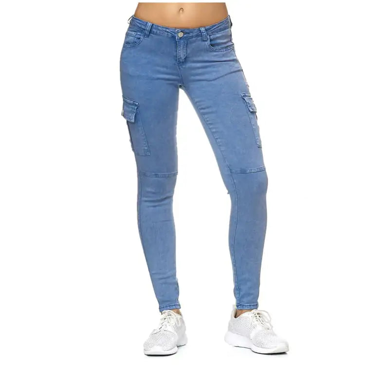 Women's Skinny Pants with 3D Side Pockets