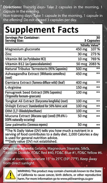 Alpha Test-Rx: Potent Natural Testosterone Booster for Enhanced Libido, Muscle Growth, Strength, Endurance, and Mood.