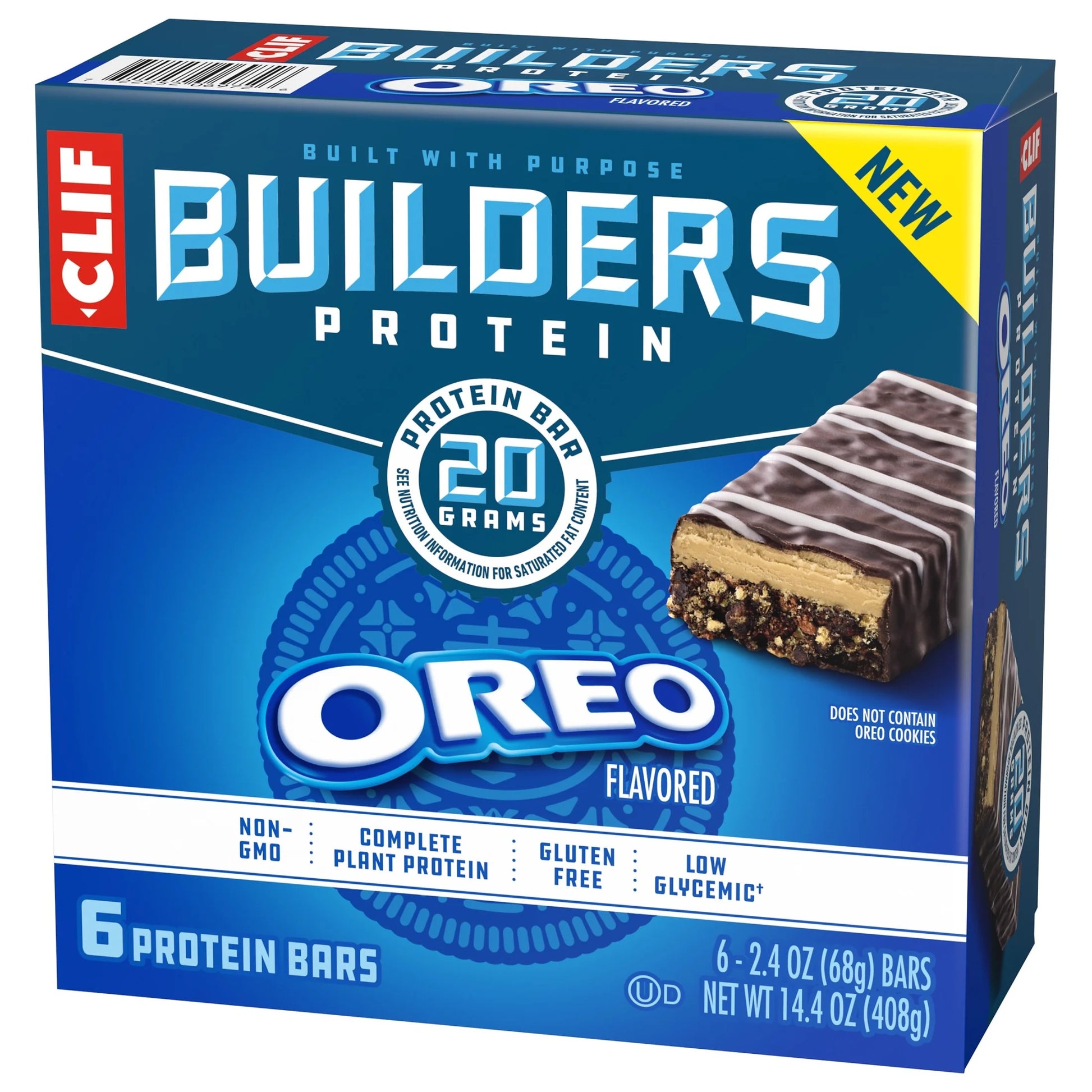 CLIF  Protein Bars Oreo-Flavored, Plant Protein, Gluten Free Bar, 6Ct