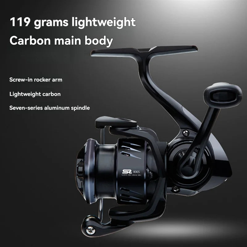 Ac39-Waterproof 1000S Ultra Light Mini Spinning Reel, Carbon Fiber - Anti-Rust, Low Inertia Rotor for Efficient Fishing