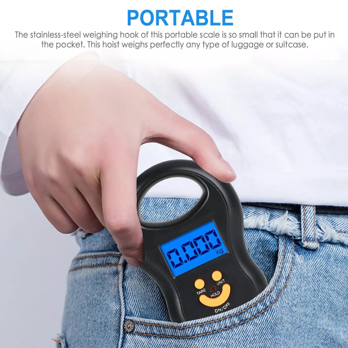 Digital Fish Scale Postal Hanging Hook Luggage Weight LCD Mini Portable 110 Lb Spare Part