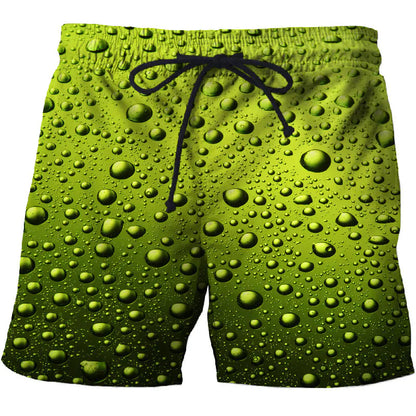 Waterdrop 3D Printed Beach Shorts with Pockets