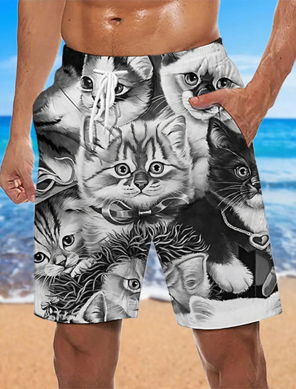 3D Printed Pattern Men's Loose Beach Pants