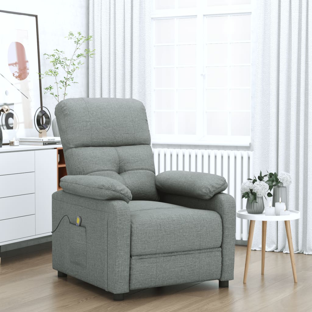 vidaXL Massage Chair Leisure Adjustable Chair for Home Theater Cinema Fabric