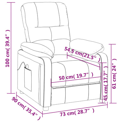 vidaXL Massage Chair Leisure Adjustable Chair for Home Theater Cinema Fabric