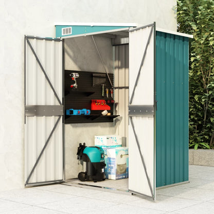 vidaXL Storage Shed Wall-mounted Garden Shed for Backyard Galvanized Steel-16