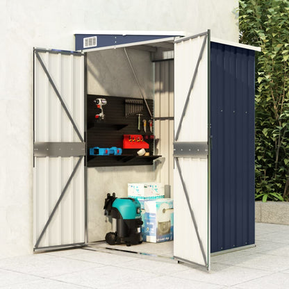 vidaXL Storage Shed Wall-mounted Garden Shed for Backyard Galvanized Steel-7