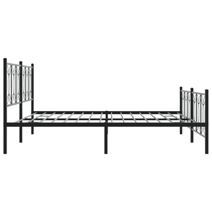 vidaXL Metal Bed Frame with Headboard and Footboard Black 76"x79.9" King-4
