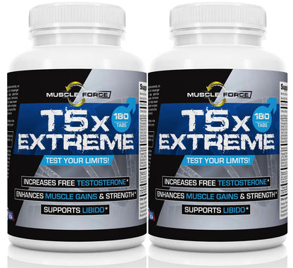 Two Pack - T5X Extreme Testosterone Booster for Men Sexual Potency Increase Testosterone 30% 360 Capsules