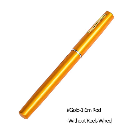 1M-1.6M Pen Style Pocket Fishing Rod Compact Telescopic Pole Lightweight Aluminum Alloy Portable Outdoor Use Fishing Gear