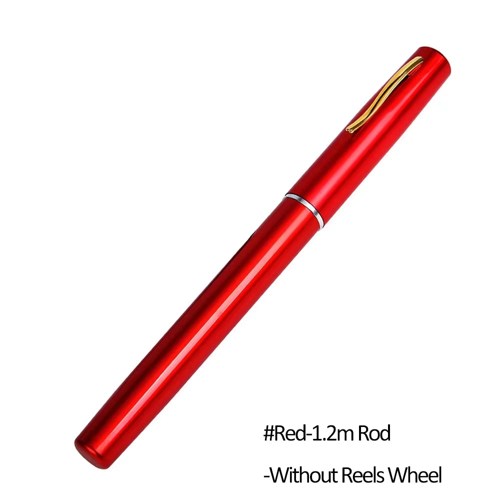 1M-1.6M Pen Style Pocket Fishing Rod Compact Telescopic Pole Lightweight Aluminum Alloy Portable Outdoor Use Fishing Gear