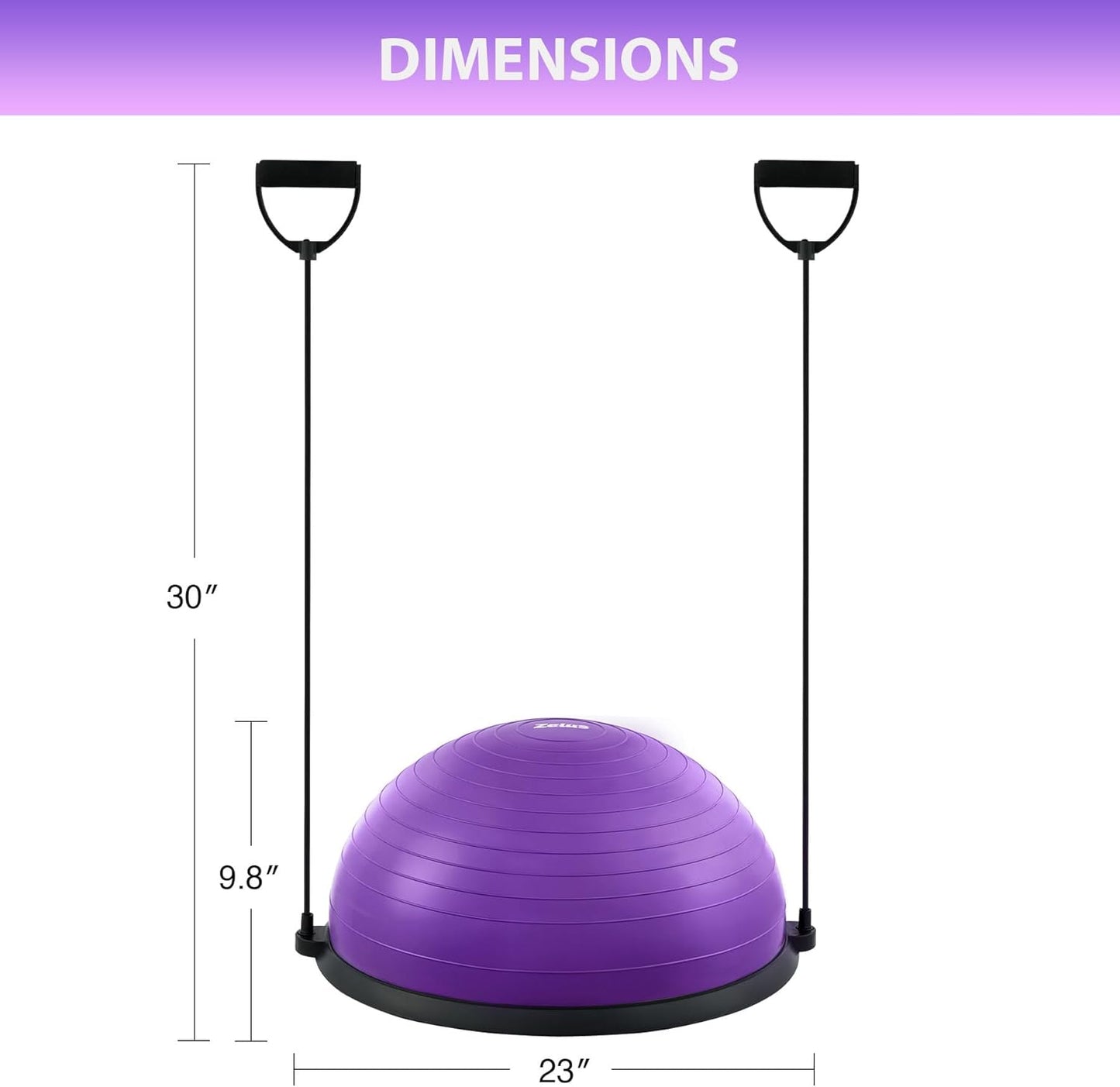 Balance Ball Trainer with Resistance Bands and Foot Pump, Inflatable Yoga Ball for Home Gym Workouts, 23 Inch Exercise Half Ball for Balance Training Core Strength Fitness More, 330Lb Cap