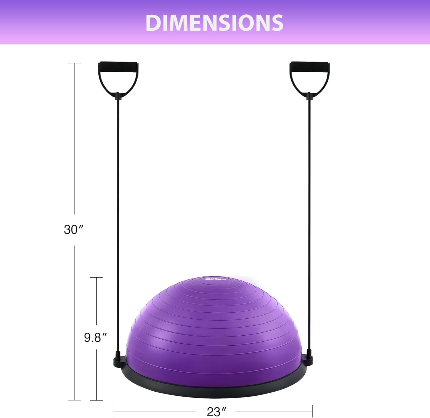 Balance Ball Trainer with Resistance Bands and Foot Pump, Inflatable Yoga Ball for Home Gym Workouts, 23 Inch Exercise Half Ball for Balance Training Core Strength Fitness More, 330Lb Cap