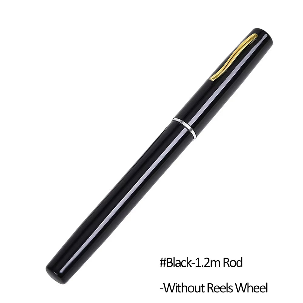 1M-1.6M Pen Style Pocket Fishing Rod Compact Telescopic Pole Lightweight Aluminum Alloy Portable Outdoor Use Fishing Gear