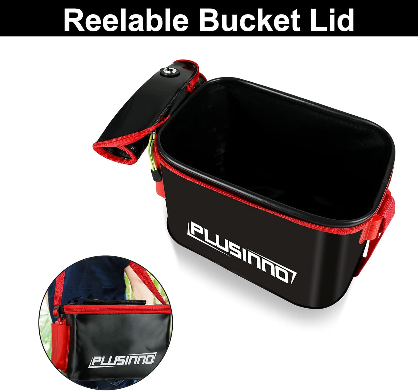 Fishing Bucket, Foldable Fishing Bait Bucket, Multifunctional Portable Folding Fishing Minnow Bucket Fish Live Bait Container, Outdoor Camping EVA Fishing Bag for Kids and Adult