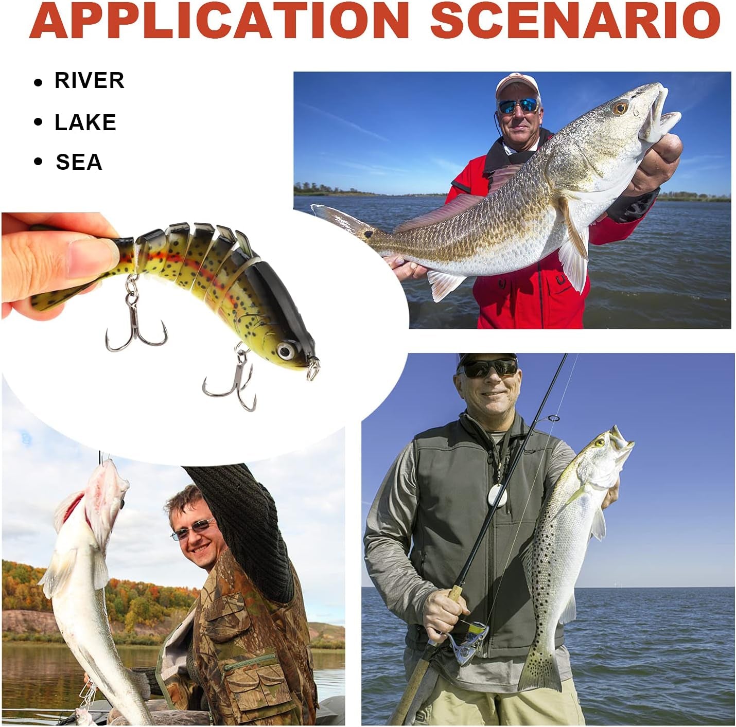 3D Lifelike Fishing Lures for Bass Trout Perch Freshwater Fishing Lures Multi Jointed Swimbait Hard Bait Freshwater Fishing Gear Fishing Stuff Fishing Gifts for Men