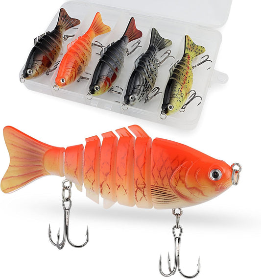 3D Lifelike Fishing Lures for Bass Trout Perch Freshwater Fishing Lures Multi Jointed Swimbait Hard Bait Freshwater Fishing Gear Fishing Stuff Fishing Gifts for Men