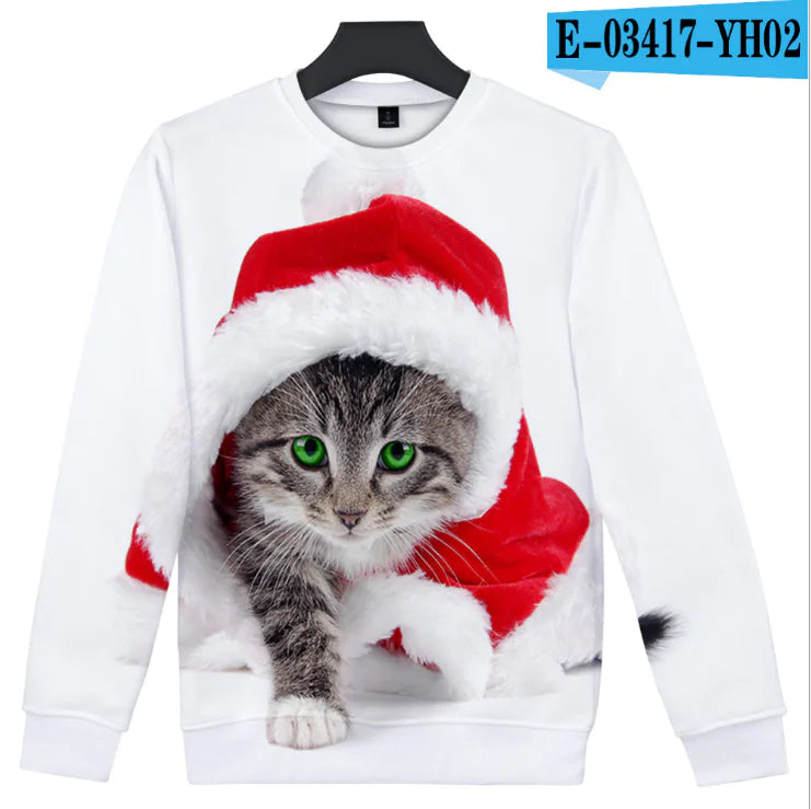 2019 3D Printed Long Sleeve Christmas Sweatshirt